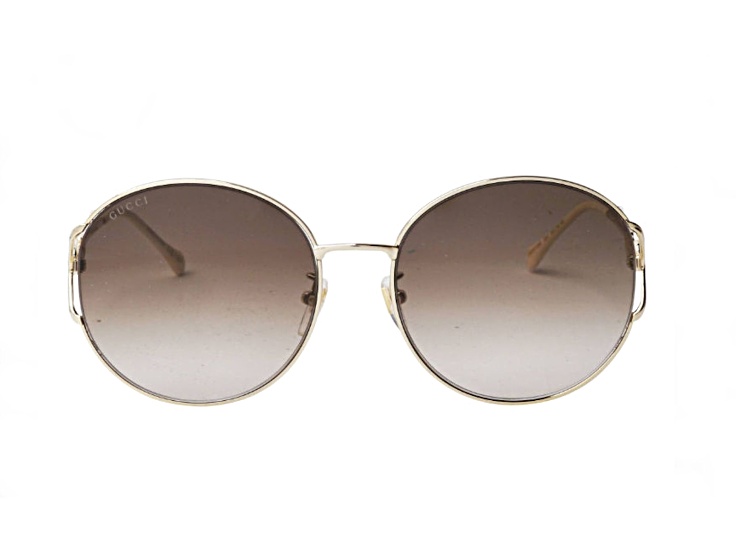 GUCCI brown and cream sunglasses Gucci Sunglasses Cream color frame with brown... | Depop main image 3