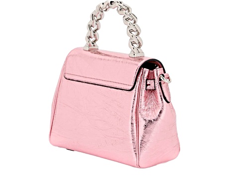 Versace La Medusa Pink Metallic Top-Handle Bag - 18X6HA | JTV