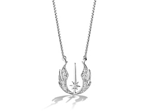 Star Wars™ Fine Jewelry The Jedi™ Order White Diamond Accent Rhodium Over Sterling Silver Necklace