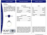 Pear Shaped Blue Sapphire and White Diamond Platinum Ring. 2.23 CTW