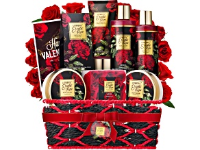 Lovery Exotic Rose Spa Gift Basket- 13pc Self Care Set