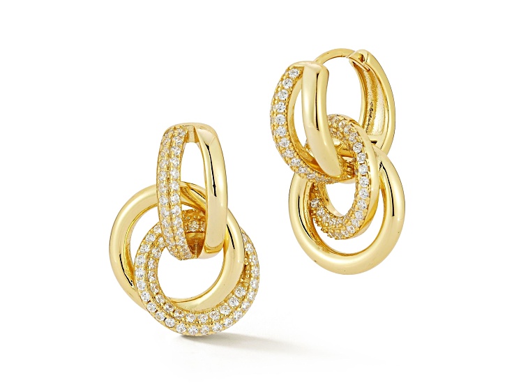 925 Silver Filled Hoop Earring Fashion Cubic Zirconia Wedding Women