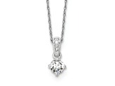 Rhodium Over 14K White Gold Lab Grown Diamond SI1/SI2, G H I, Pendant 18 Inch Necklace 0.34ctw