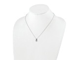 Rhodium Over 14K White Gold Lab Grown Diamond SI1/SI2, G H I, Pendant 18 Inch Necklace 0.34ctw