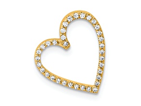 14k Yellow Gold Diamond Vintage Heart Chain Slide Pendant