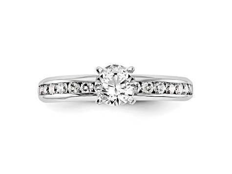 Rhodium Over 14K White Gold Lab Grown Diamond SI1/SI2, G H I, Engagement Ring