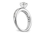 Rhodium Over 14K White Gold Lab Grown Diamond SI1/SI2, G H I, Engagement Ring