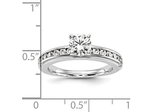 Rhodium Over 14K White Gold Lab Grown Diamond SI1/SI2, G H I, Engagement Ring