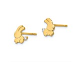 14K Yellow Gold Cubic Zirconia Children's Bunny Post Earrings