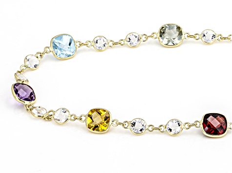 Multi-Gem 14k Yellow Gold 18