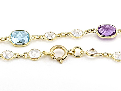 Multi-Gem 14k Yellow Gold 18