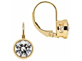 White Cubic Zirconia 14k Yellow Gold Earrings With Velvet Gift Box 2.00ctw