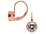 White Cubic Zirconia 14k Rose Gold Earrings With Velvet Gift Box 2.00ctw