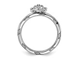 Sterling Silver Stackable Expressions Diamond Turtle Ring 0.035ctw