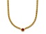 14K Yellow Gold Ruby Curb 18 inch Necklace