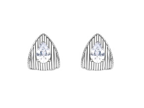 Judith Ripka 12.10ctw Bella Luce® Reversible Rhodium Over Sterling Silver Huggie Earrings