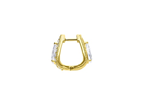 Judith Ripka 12.10ctw Bella Luce® Diamond Simulant Reversible 14K Gold Clad Huggie Earrings