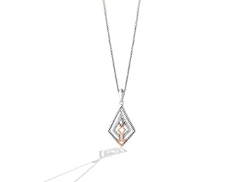 Picture of Star Wars™ Fine Jewelry Ahsoka Tano™ Diamond Rhodium Over Silver With 10k Rose Gold Pendant 0.10ctw