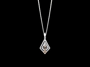 Star Wars™ Fine Jewelry Ahsoka Tano™ Diamond Rhodium Over Silver With 10k Rose Gold Pendant 0.10ctw