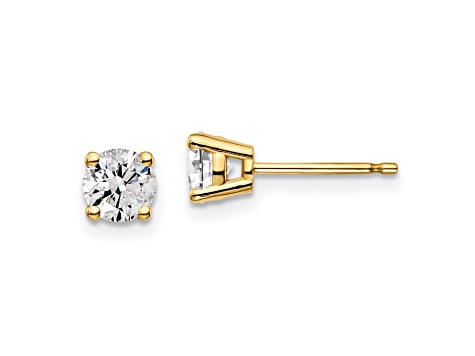 14K Yellow Gold Lab Grown Diamond 3/4ctw VS/SI GH 4 Prong Earrings