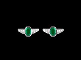 Star Wars™ Fine Jewelry The Jedi™ Master Green Agate & Diamond Rhodium Over Silver Earrings 1.38ctw