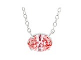 Pink Lab-Grown Diamond 14k White Gold Solitaire Necklace 0.75ctw