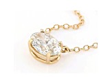 White Lab-Grown Diamond 14k Yellow Gold Solitaire Necklace 0.75ctw