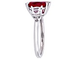 Lab Created Ruby and Lab Created White Sapphire 10k White Gold Ring 6.08ctw