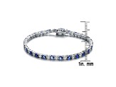 Emerald Green Cubic Zirconia, Rhodium Plated over Sterling Silver Tennis Bracelet