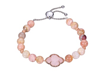 Picture of Pink Rose Quartz Sterling Silver Bolo Bracelets