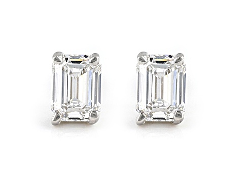 White IGI Certified Lab-Grown Diamond 18k White Gold Stud Earrings 1.00ctw