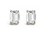 Certified Emerald Cut White Lab-Grown Diamond E-F SI 18k White Gold Stud Earrings 1.00ctw