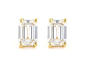 Certified White Lab-Grown Diamond E-F SI 18k Yellow Gold Stud Earrings 1.00ctw