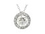 Round white lab-grown diamond, 14k white gold halo pendant 1.50ctw.