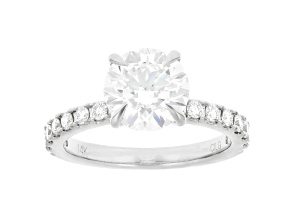 White Lab-Grown Diamond IGI Certified 14k White Gold Ring 3.00ctw