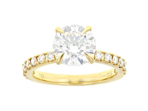 White Lab-Grown Diamond IGI Certified 14k Yellow Gold Ring 3.00ctw