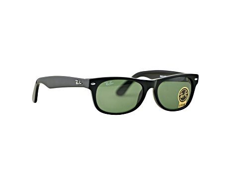 Ray-Ban New Wayfarer Classic Gloss Black / Green 58 mm Sunglasses RB2132 901 58