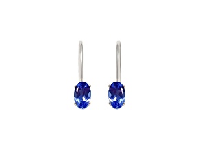Tanzanite Rhodium Over 14k White Gold Earrings 0.90ctw