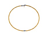 Diamond 18K White Gold and Stainless Steel and 18K Yellow Gold Choker Necklace