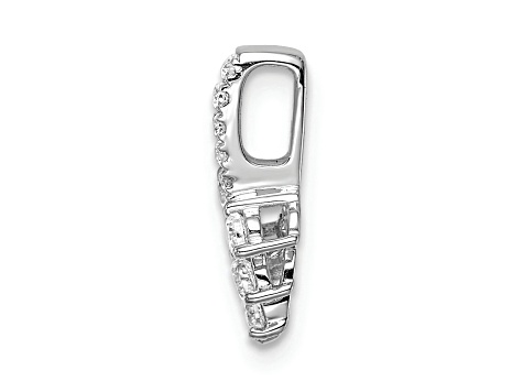 Rhodium Over 14K White Gold Lab Grown Diamond SI1/SI2, G H I, Small Leaf Chain Slide 0.25ctw