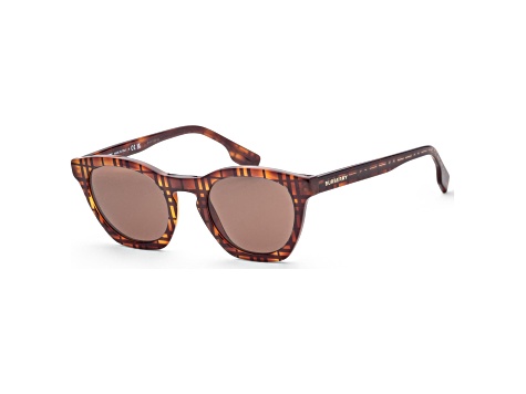 Burberry Women's Yvette 49mm Havana Top Checker Sunglasses | BE4367-398273