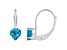 5mm Heart Shape Blue Topaz Rhodium Over 10k White Gold Drop Earrings