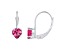 5mm Heart Shape Pink Topaz Rhodium Over 10k White Gold Drop Earrings