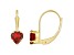 5mm Heart Shape Garnet 10k Yellow Gold Drop Earrings