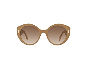 Fendi First Dark Beige Acetate Round Frame Tinted Sunglasses
