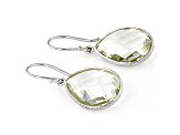 Pear Shaped Prasiolite Sterling Silver Earrings 12ctw