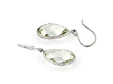 Pear Shaped Prasiolite Sterling Silver Earrings 12ctw