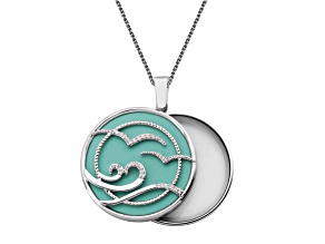 Bella Luce Lux Vue Diamond Simulant Rhodium Over Bronze Magnifying Glass Pendant with Chain 0.95ctw