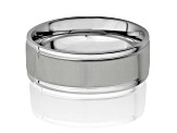 Invicta Jewelry Men's Grooved Brushed and Polished Steel Band Ring (8mm ...