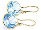 Blue Topaz 14K Yellow Gold Dangle Earrings 14.00ctw